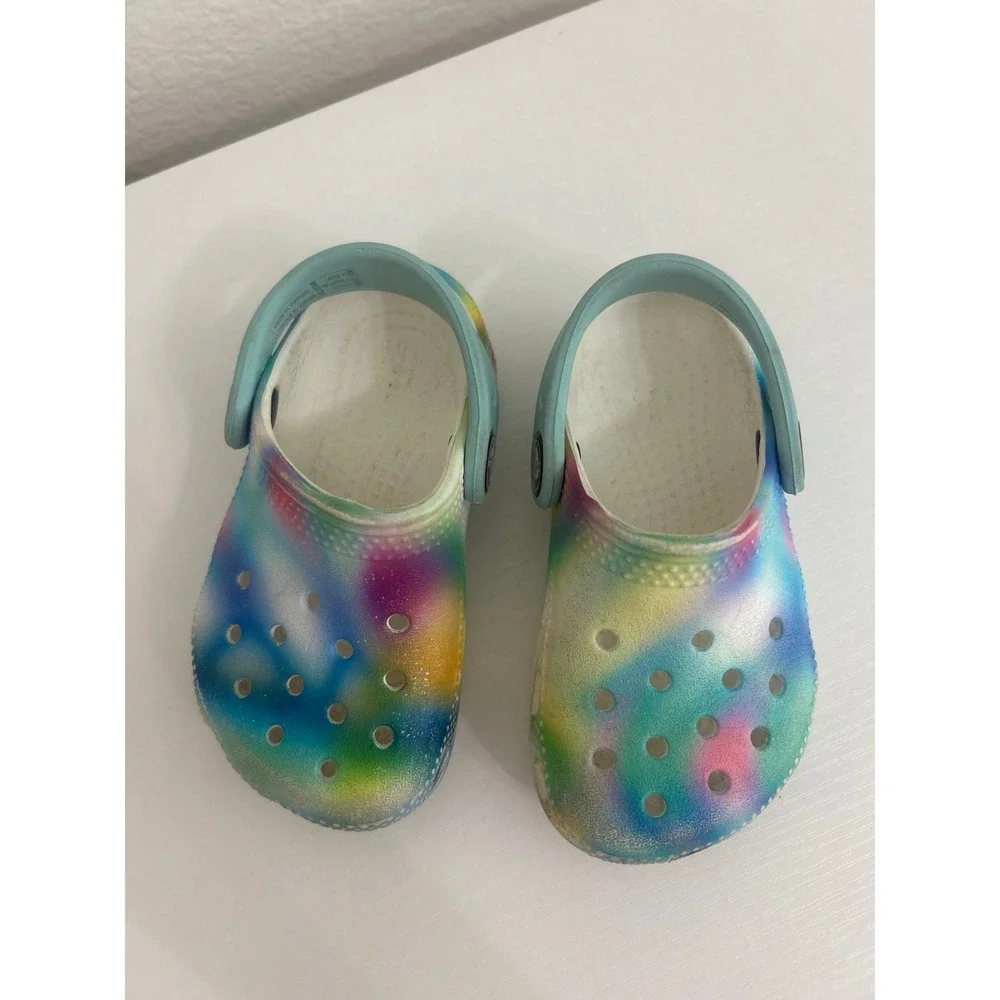 Tie Dye Crocs Sandals Little Kids Toddler Size 6c Gender Neutral